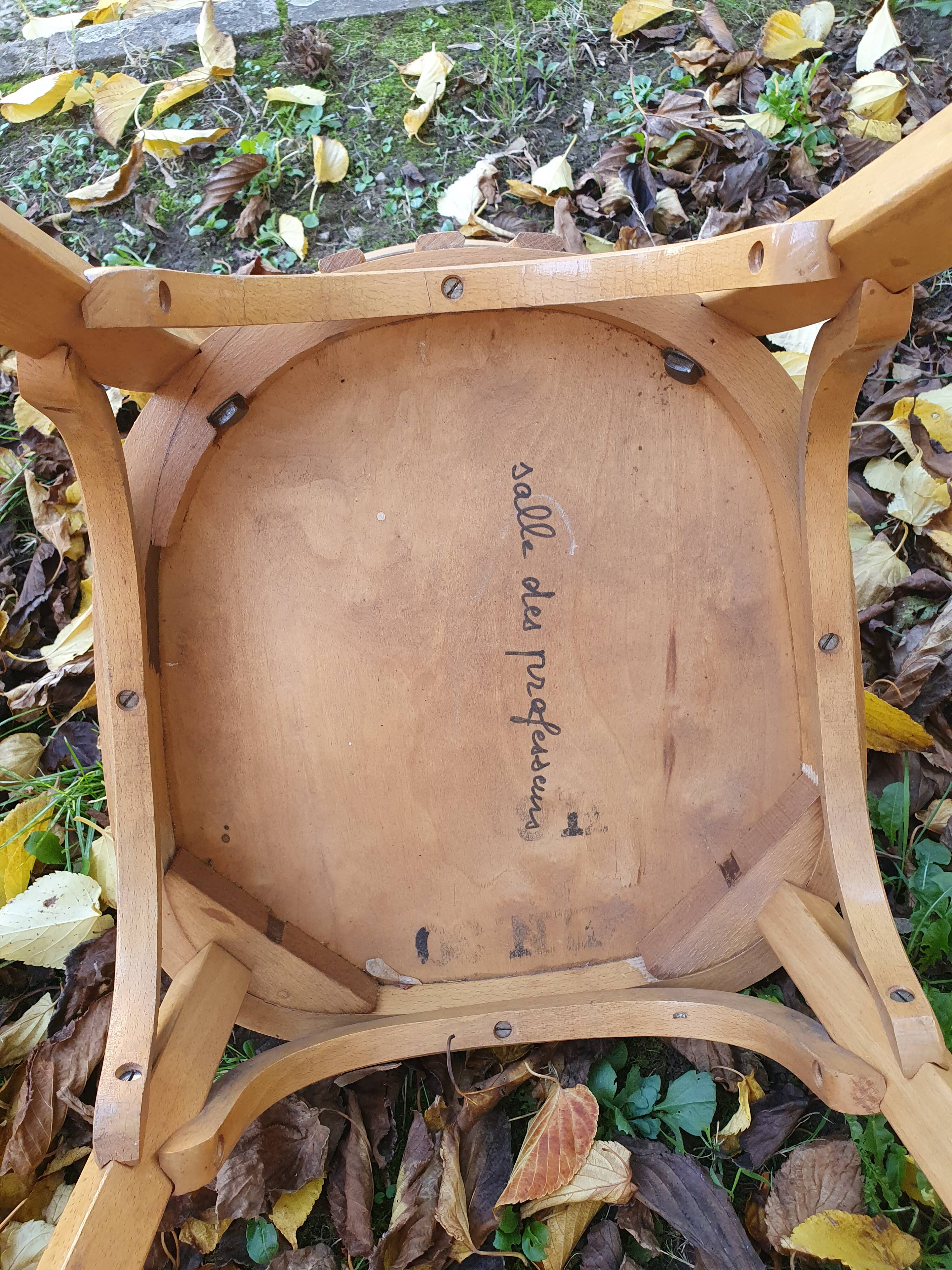 4 bistro chairs stamped Baumann