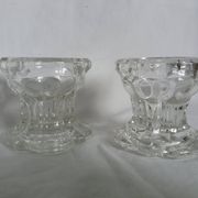 Paire de bougeoirs en verre de Reims