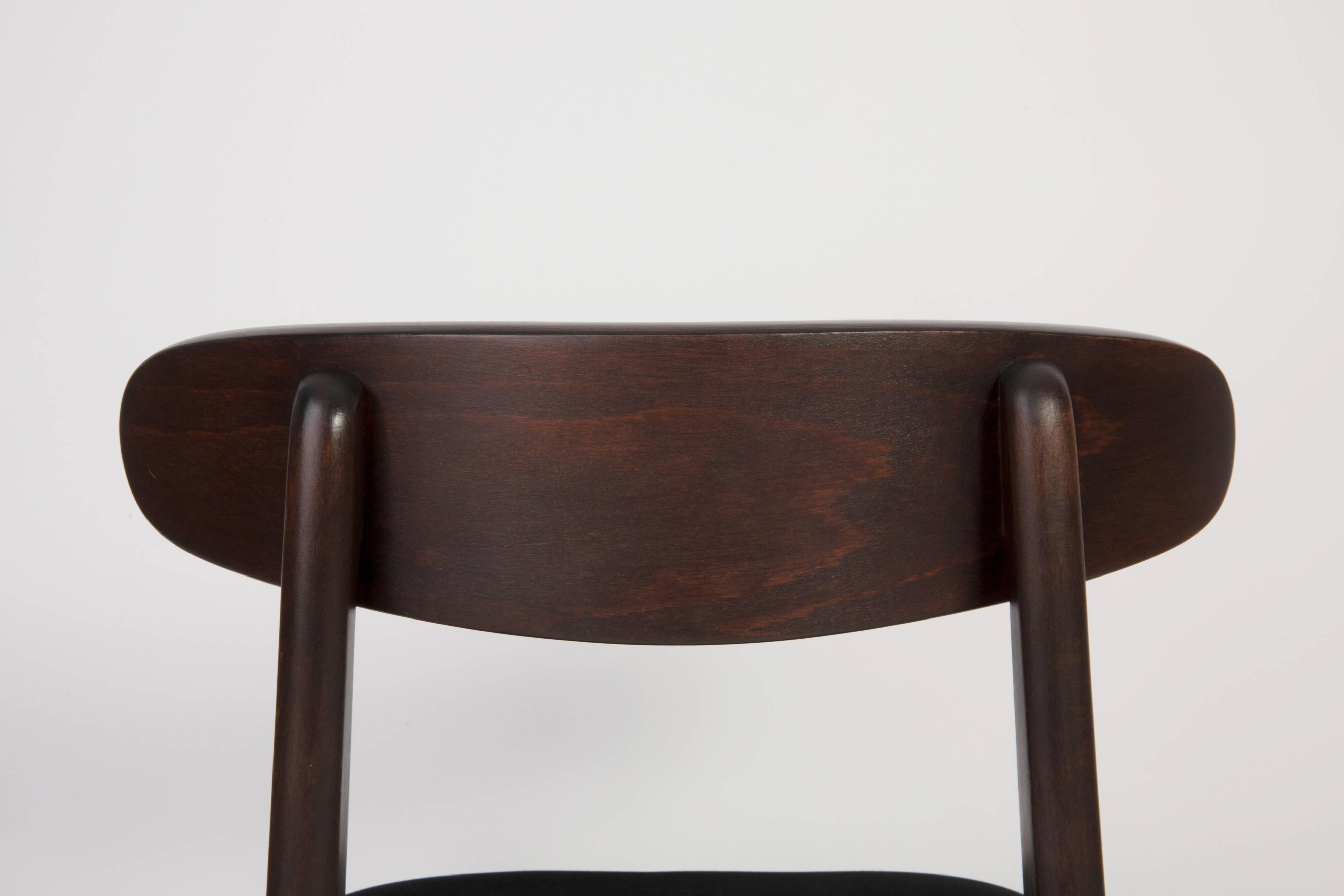 Black velvet armchair mid-century by Rajmund Halas, Poland, 1960.