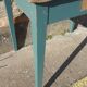 Table de ferme d'appoint patine turquoise
