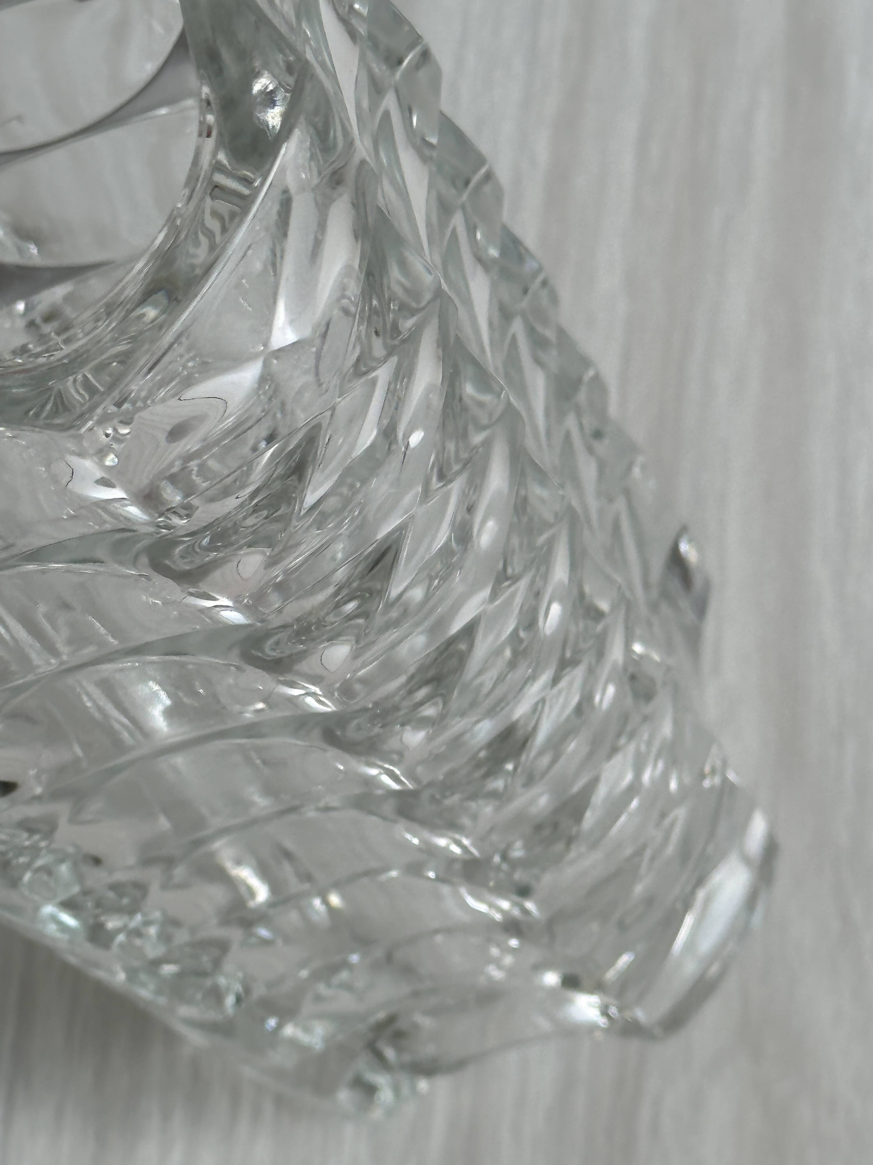 Large clear thick glass vase, heavy vase for large bouquet