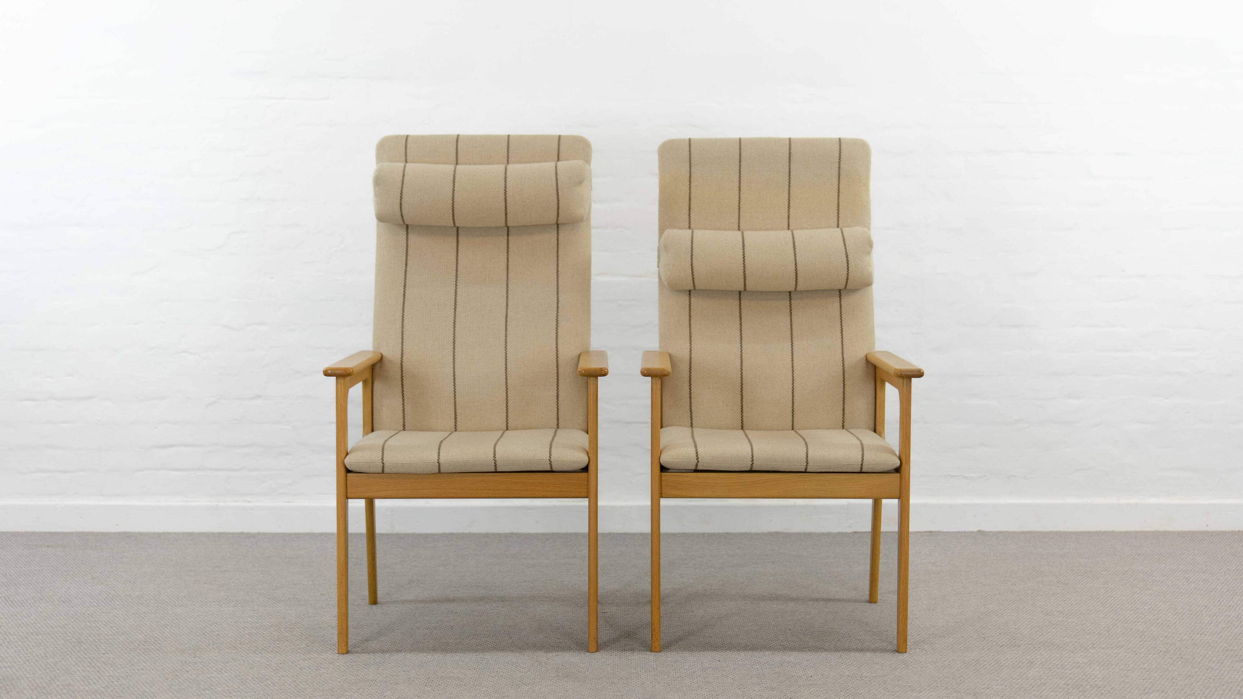 Pair of danish highback chairs by domus danica