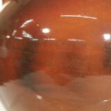 Vintage gargoulette jug in orange enamel ceramic France XXth