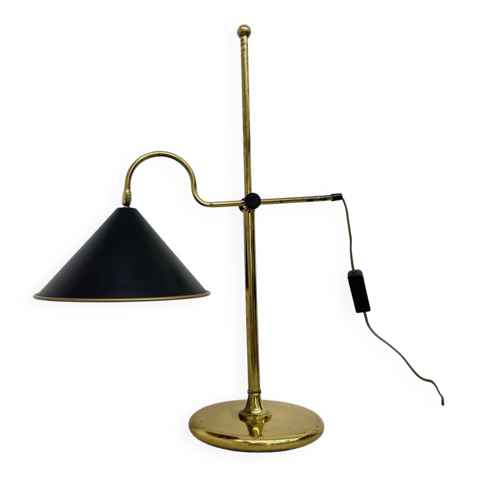 Mid-century adjustable brass desk lamp, 1970s