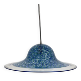 Suspension en verre de Murano bleu Neverrino par Gae Aulenti pour Vistosi Italie, années 1970.