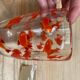 Vase en verre avec inclusions poissons