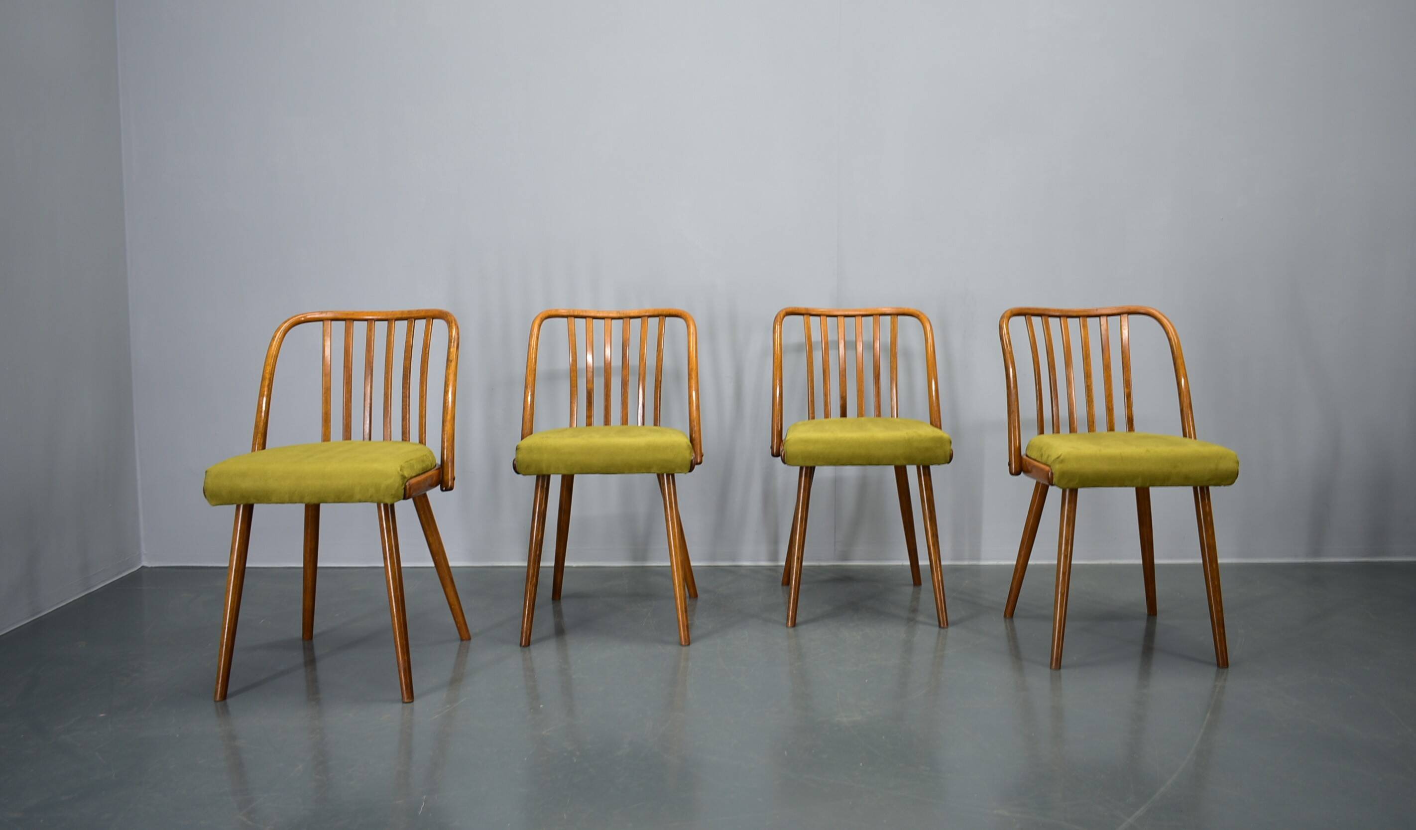 1960s Antonin Suman beech dining chairs, set of 4