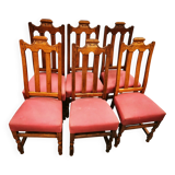 Set of 6 solid oak chairs