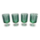 4 vintage green glass goblets on a stem – 1960s/70s
