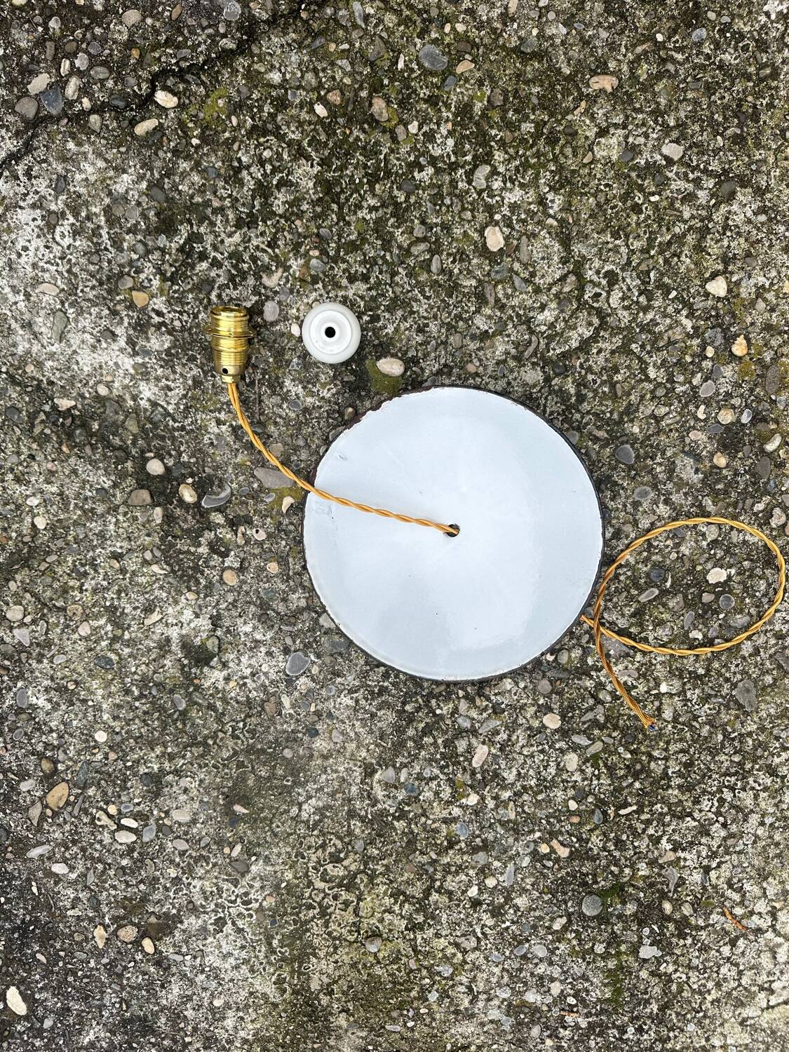 Vintage industrial pendant light farmhouse style old loft green and white lampshade