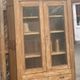 Armoire ancienne en chêne massif brut : vaisselier bibliothèque