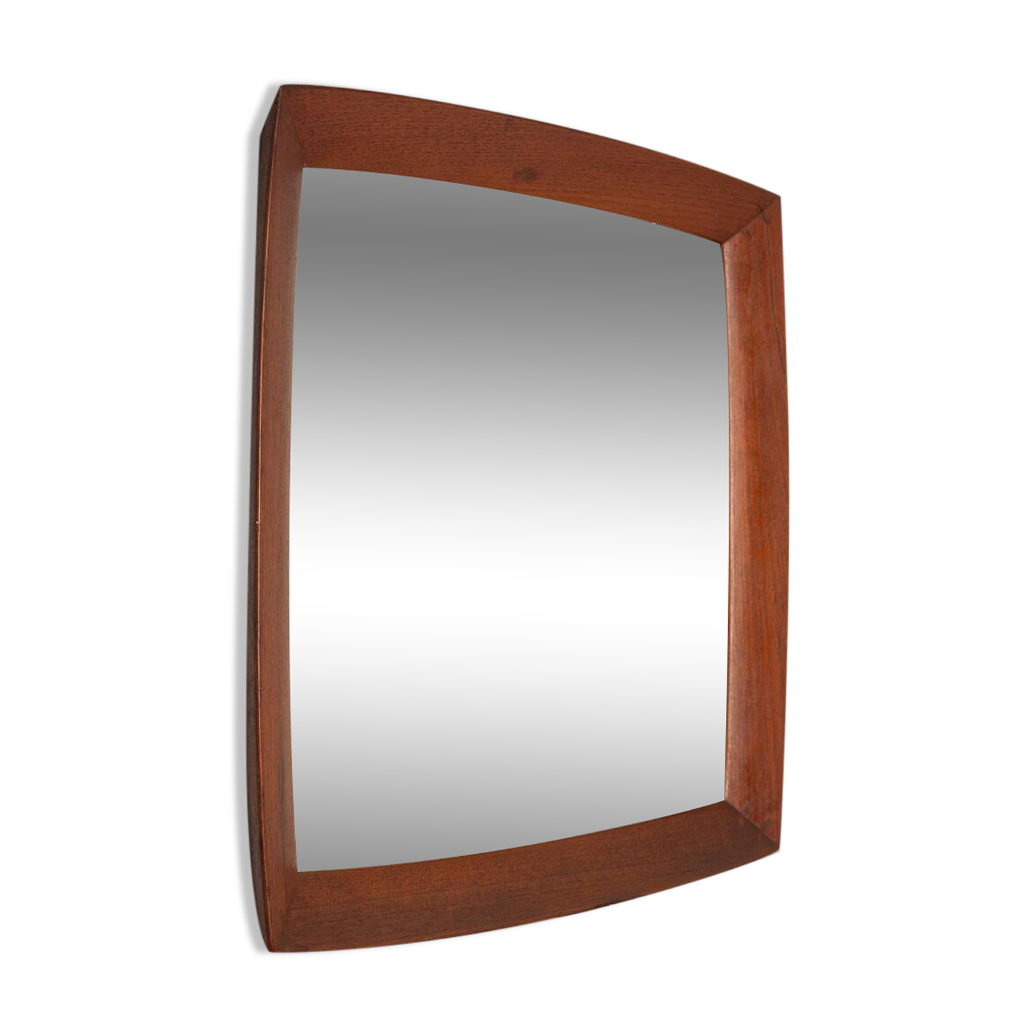 Vintage square mirror 60s in Teak Danish Design