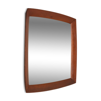 Vintage square mirror 60s in Teak Danish Design