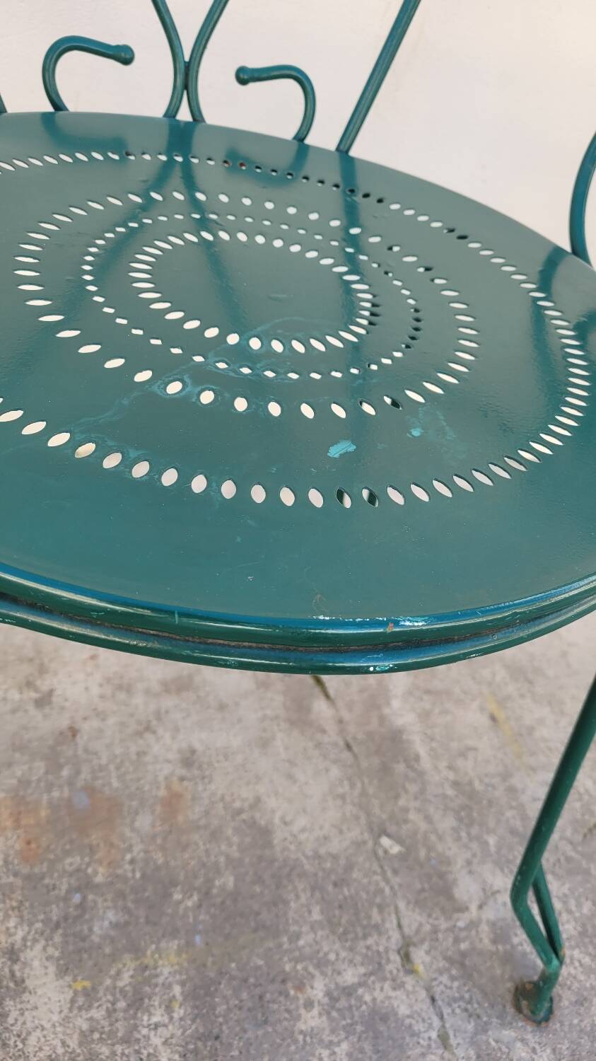 Série de 4 fauteuils de Jardin Fermob en fer ancien