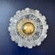 2 vintage brass and pressed glass wall lights Brutalist style 1960-70