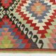 6x10 Green & Red Tribal Vintage Kilim Rug, 199x320Cm