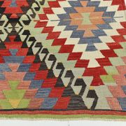 6x10 Green & Red Tribal Vintage Kilim Rug, 199x320Cm