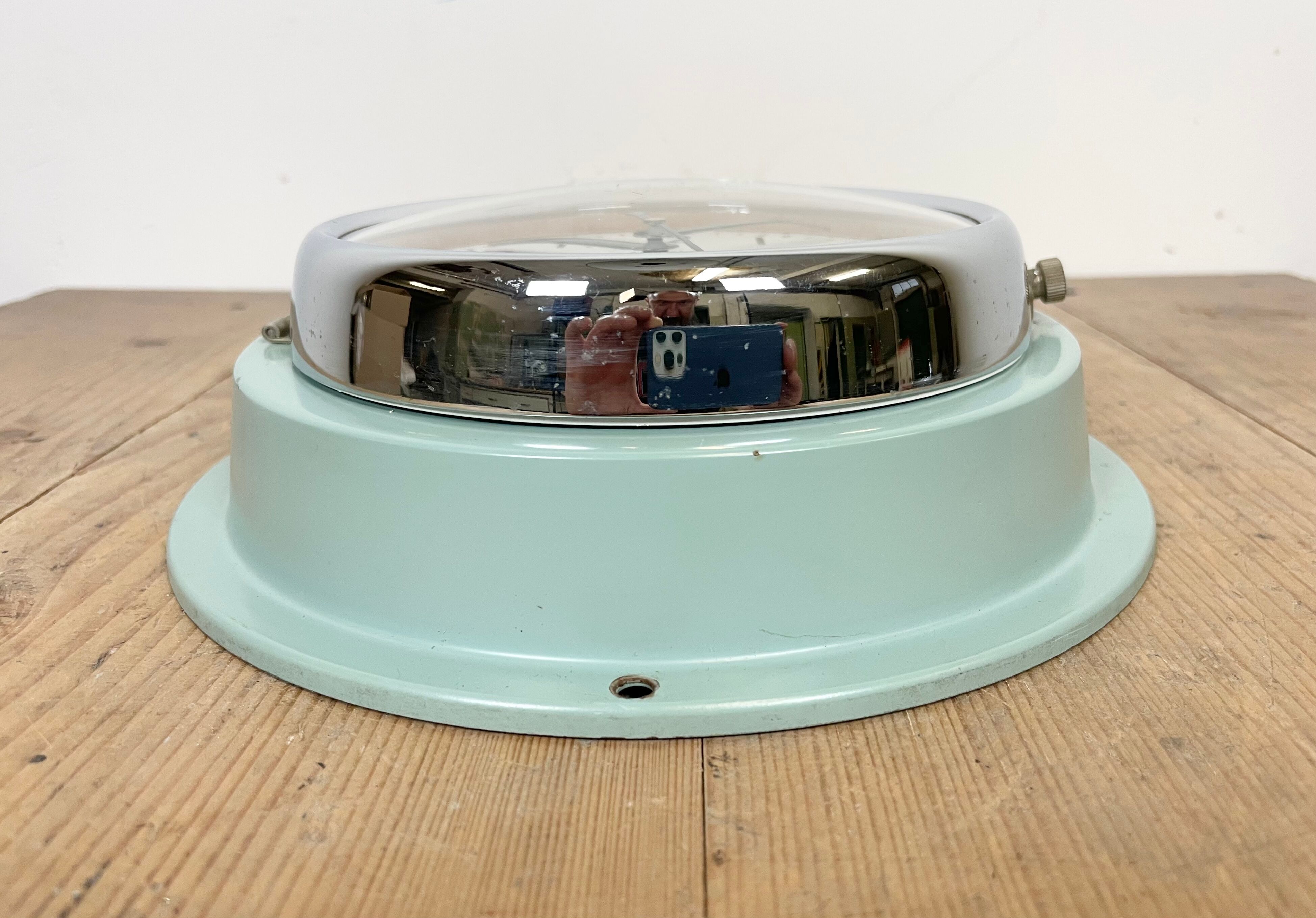 Vintage blue citizen navy wall clock, 1970s