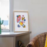 Illustration - Abstract geometric graphic colorful A3 poster numbered #002