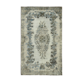 Hand-knotted antique turkish 1970s 173 cm x 284 cm blue carpet