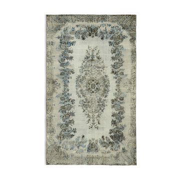 Hand-knotted antique turkish 1970s 173 cm x 284 cm blue carpet