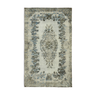 Hand-knotted antique turkish 1970s 173 cm x 284 cm blue carpet