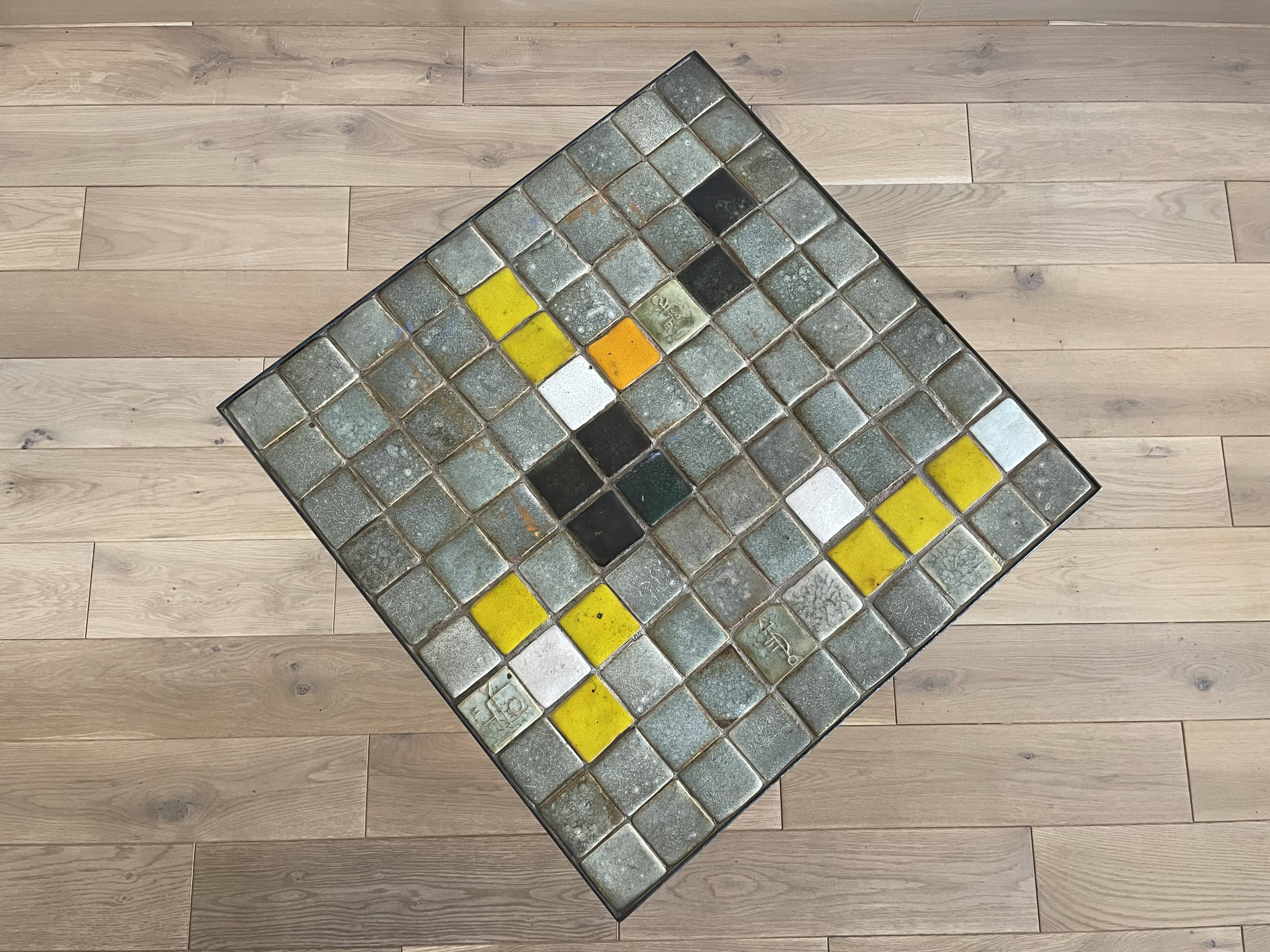 Table basse en céramique par « Les 2 potiers », 1960