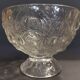 Grande coupe à fruits en verre moulé vintage
