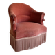 Pink-orange velvet tub chair
