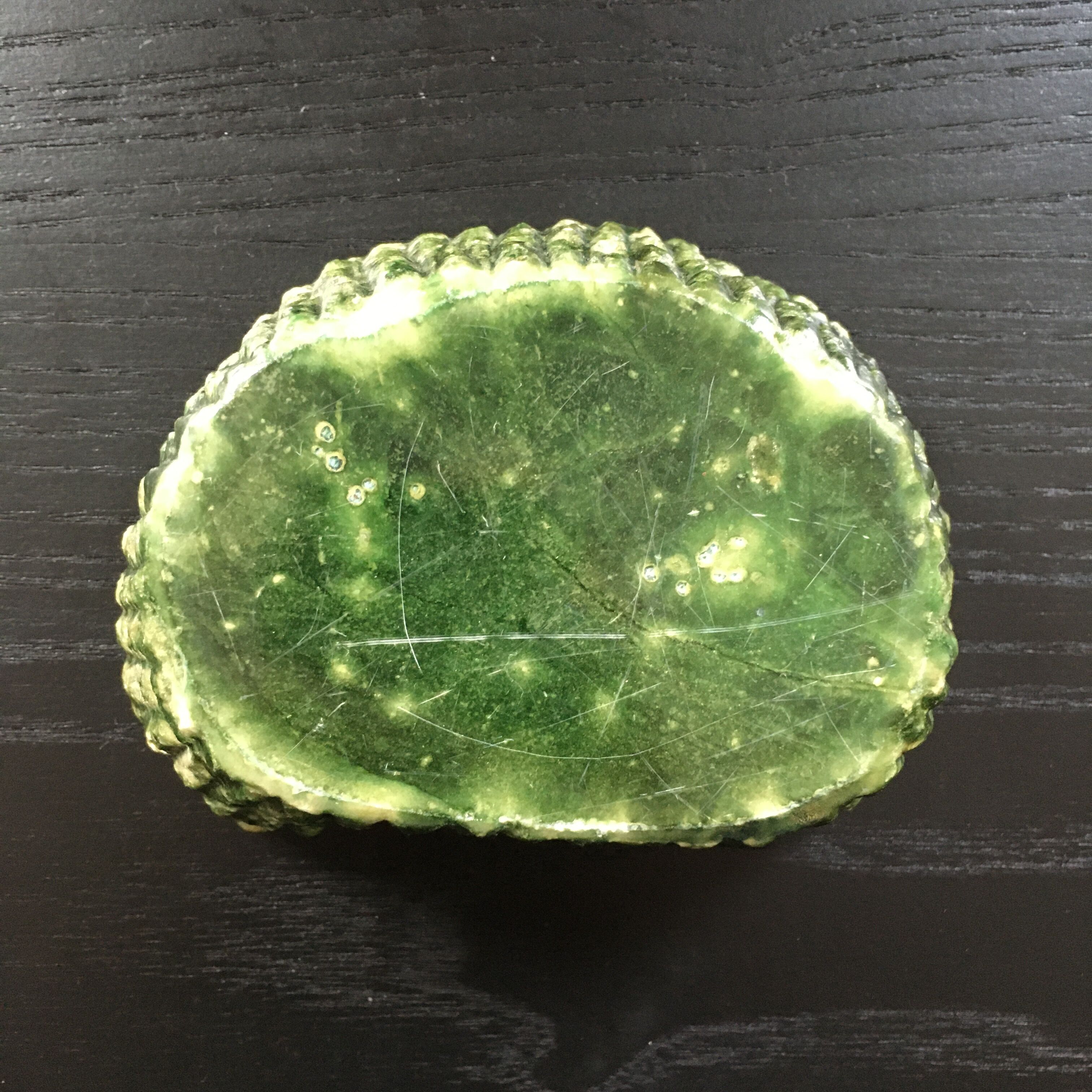 Moss green marble ashtray