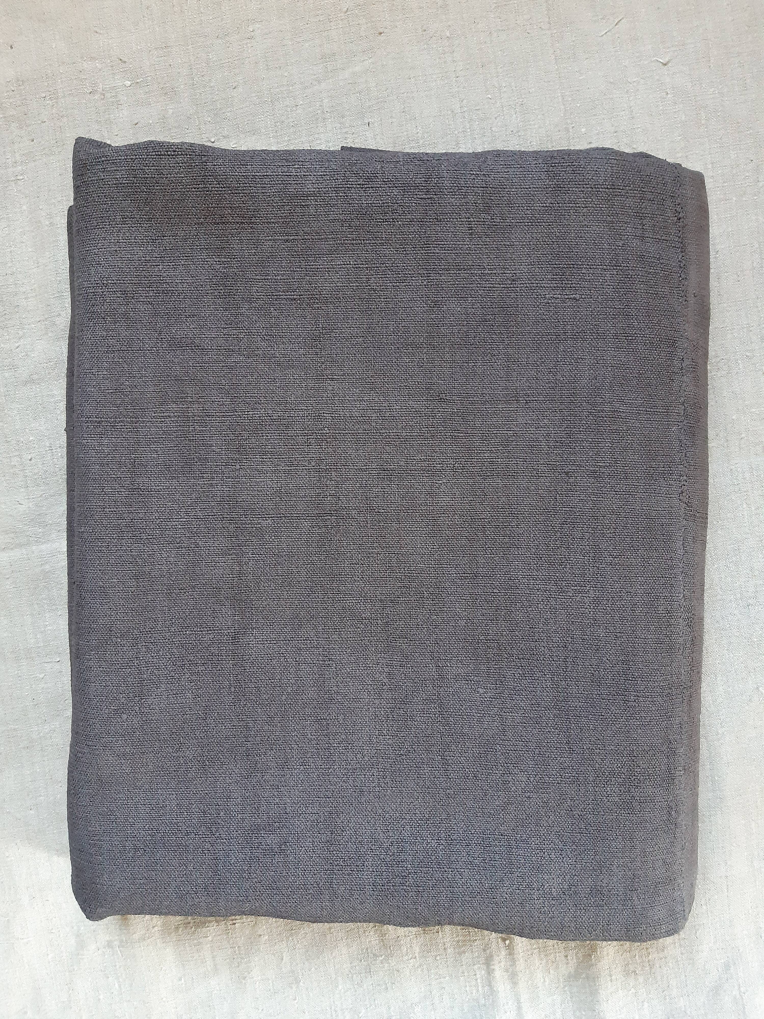 large hemp fabric dyed dark gray