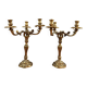 Pair of antique bronze candlesticks, Louis XV style