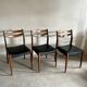 Scandinavian teak and faux leather chairs - set of 6