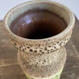 Fat lava style vase and flowers in relief west germany