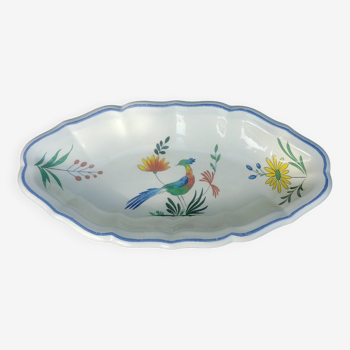 Porcelain ramekin from the Gien earthenware factory, birds of paradise model