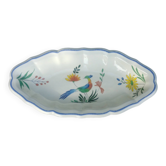 Porcelain ramekin from the Gien earthenware factory, birds of paradise model