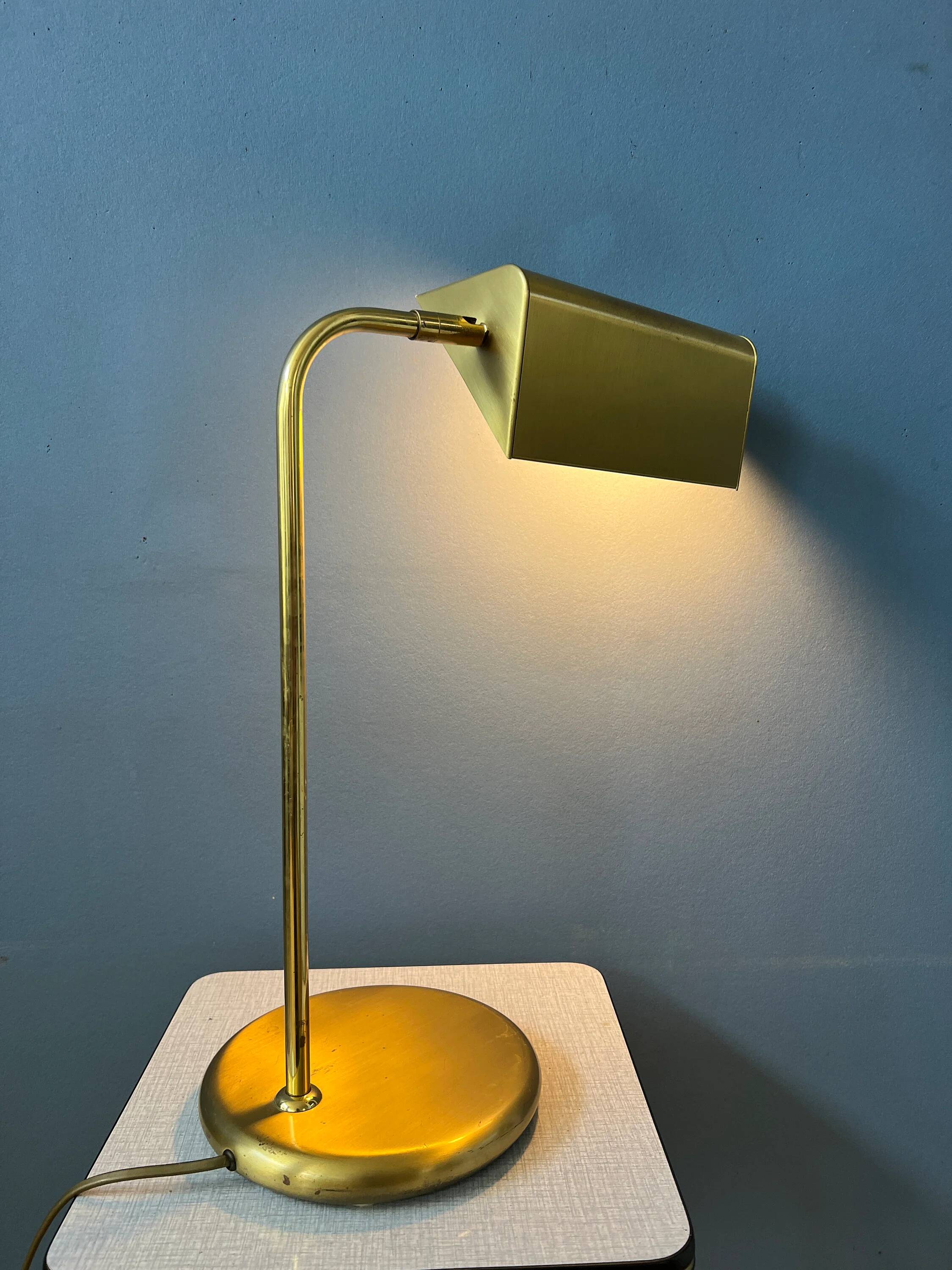 Mid-Century brass desk lamp - Bauhaus style table lamp - gold lamp
