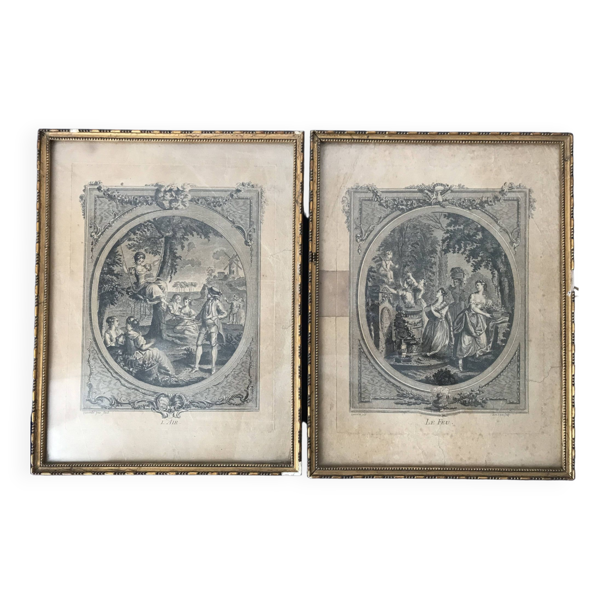 Pair of 18th century engravings by Jean Dambrun after Queverdo
