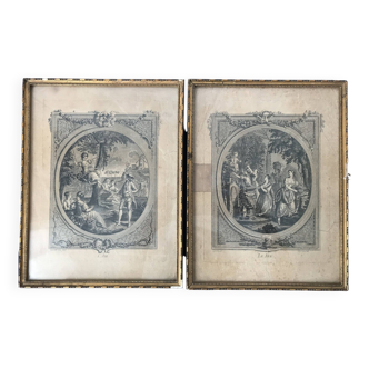 Pair of 18th century engravings by Jean Dambrun after Queverdo