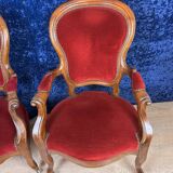 Pair of Louis Philippe period armchairs in walnut