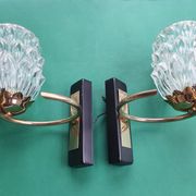 Pair of 1950s gold wall lights