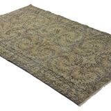 Tapis Vintage Turc – Vert & Beige – Motifs Traditionnels – 250 × 156 cm
