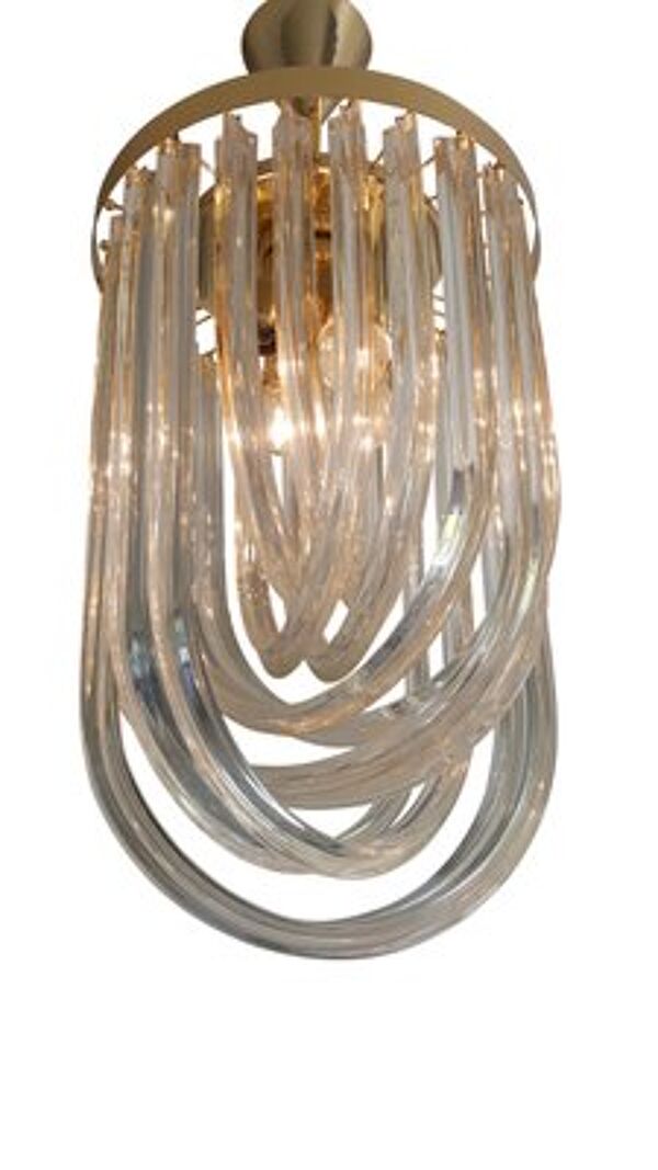 Plafonnier du milieu du siècle en verre de Murano