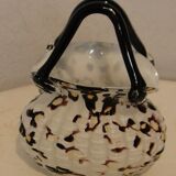 handbag basket vase hand blown Murano glass