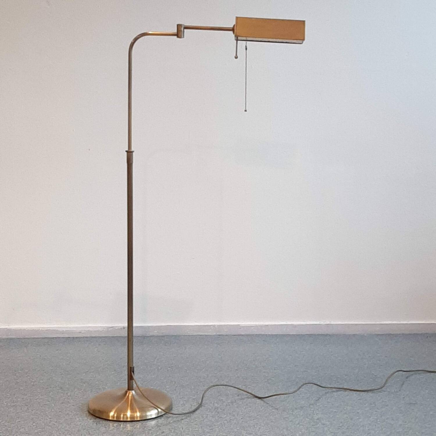 Vintage brass reading floor lamp
