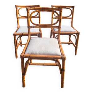 3 chaises en rotin
