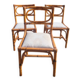 3 chaises en rotin