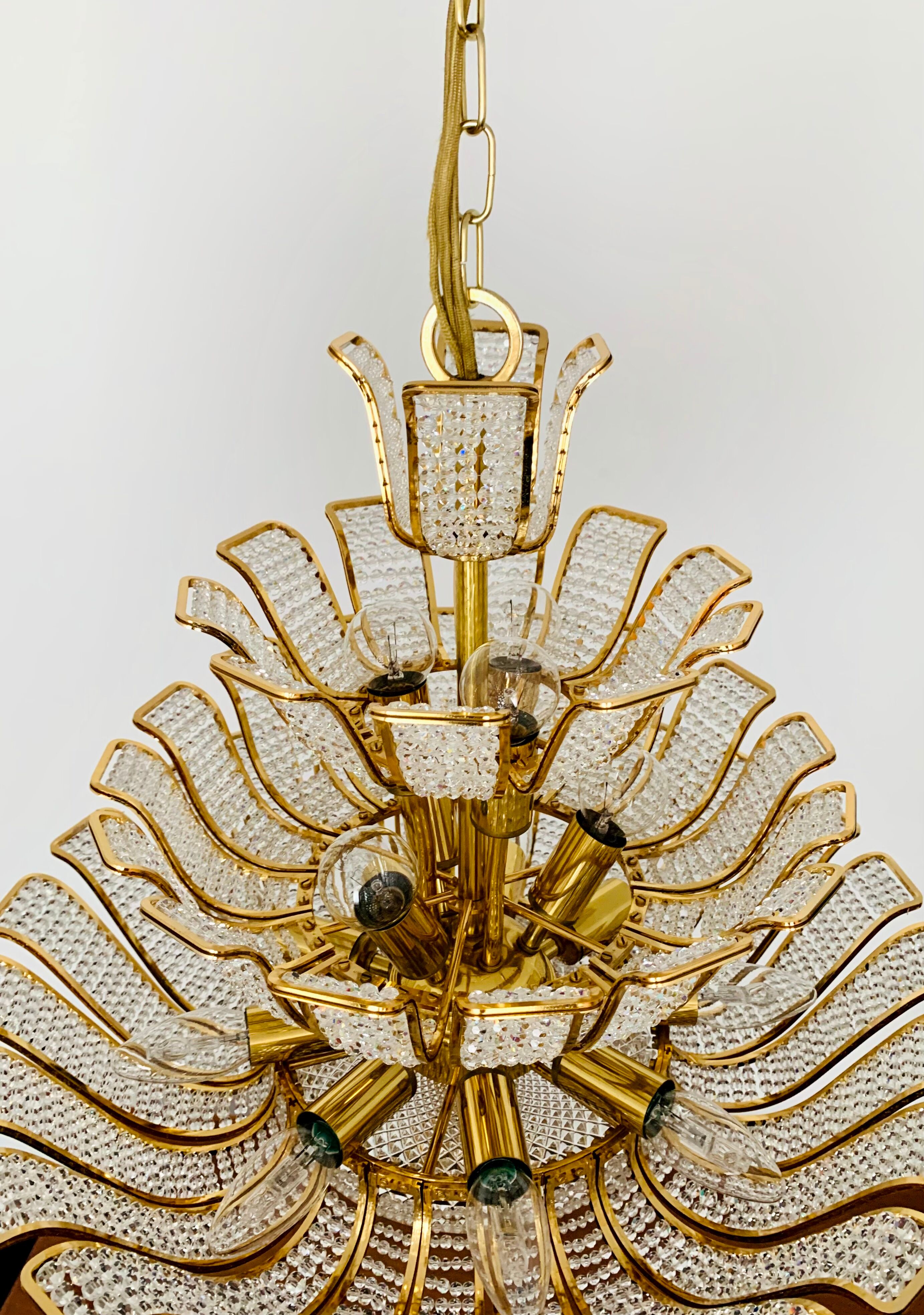 Crystal Glass Chandelier by Palwa