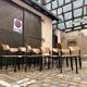 🪑 Set of 18 vintage wood and metal chairs – fabric seat