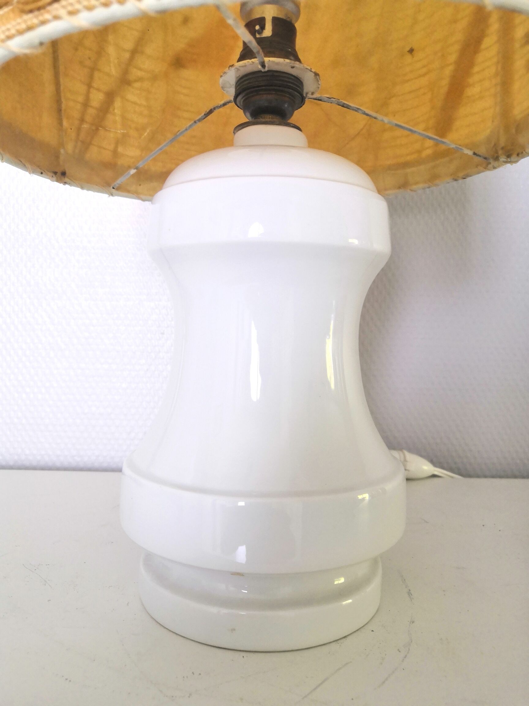 Virebent porcelain lamp and herbarium lampshade from the 70s